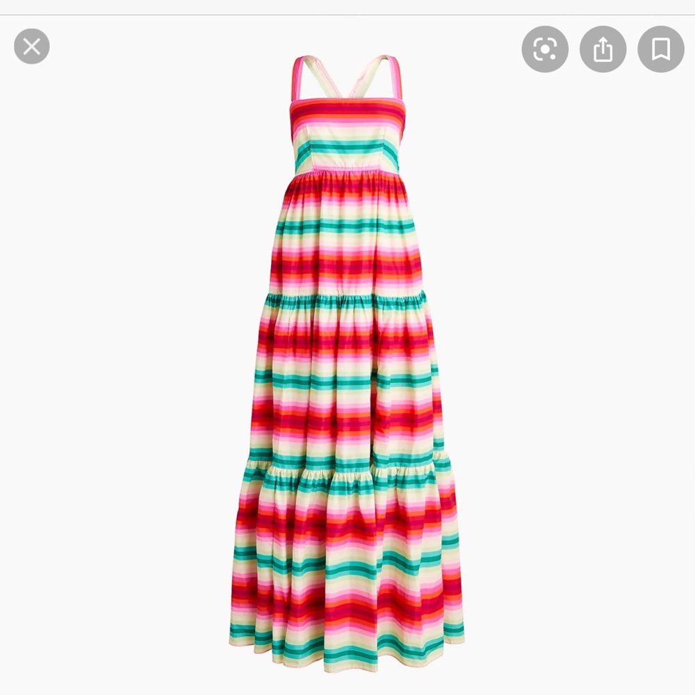 Jcrew tiered striped maxi dress in rainbow colors!